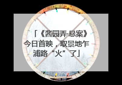 《酱园弄·悬案》今日首映，取景地乍浦路“火”了