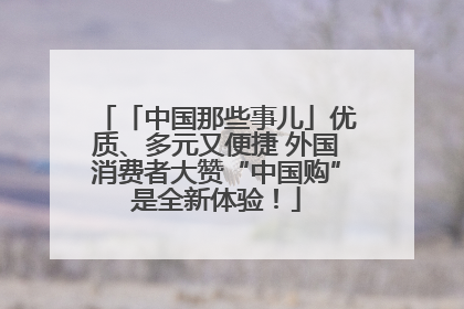 「中国那些事儿」优质、多元又便捷 外国消费者大赞“中国购”是全新体验！