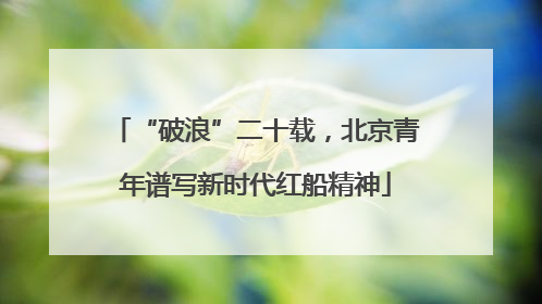 “破浪”二十载，北京青年谱写新时代红船精神