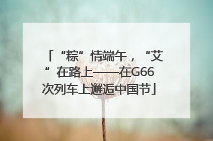 “粽”情端午，“艾”在路上——在G66次列车上邂逅中国节