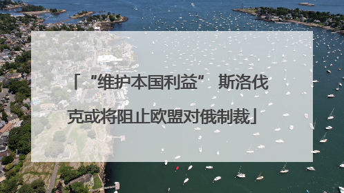 “维护本国利益” 斯洛伐克或将阻止欧盟对俄制裁
