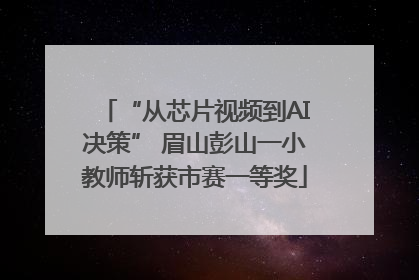 “从芯片视频到AI决策” 眉山彭山一小教师斩获市赛一等奖