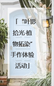 “叶影拾光·植物拓染”手作体验活动