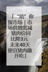 “培”你探市场｜市场供增需减 猪肉价同比降3元 未来40天便宜猪肉敞开吃