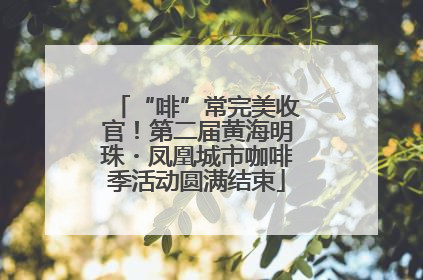 “啡”常完美收官！第二届黄海明珠・凤凰城市咖啡季活动圆满结束