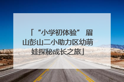 “小学初体验” 眉山彭山二小助力区幼萌娃探秘成长之旅