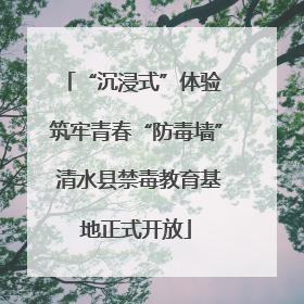 “沉浸式”体验 筑牢青春“防毒墙” 清水县禁毒教育基地正式开放