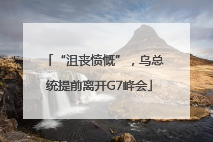 “沮丧愤慨”，乌总统提前离开G7峰会