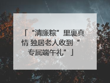 “清廉粽”里裹真情 独居老人收到“专属端午礼”