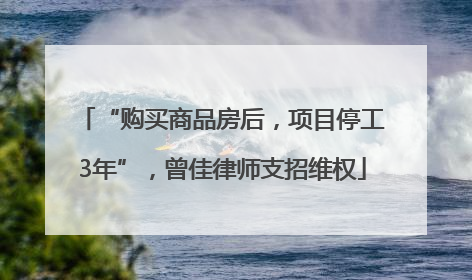 “购买商品房后，项目停工3年”，曾佳律师支招维权