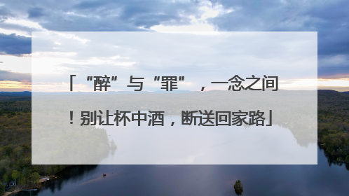 “醉”与“罪”，一念之间！别让杯中酒，断送回家路