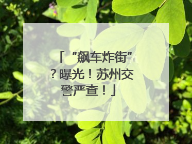 “飙车炸街”？曝光！苏州交警严查！