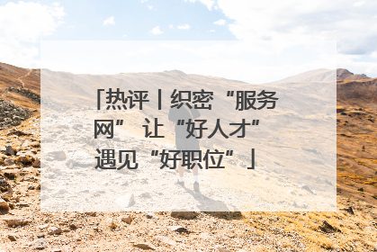热评丨织密“服务网” 让“好人才”遇见“好职位”