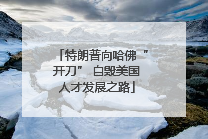 特朗普向哈佛“开刀” 自毁美国人才发展之路