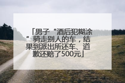男子“酒后犯糊涂”骑走别人的车，结果到派出所还车、道歉还赔了500元