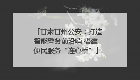 甘肃甘州公安：打造智能警务前沿哨 搭建便民服务“连心桥”