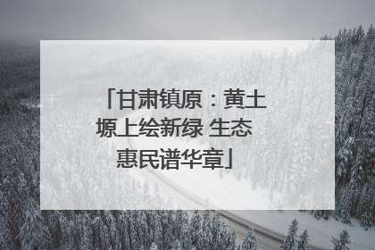 甘肃镇原：黄土塬上绘新绿 生态惠民谱华章
