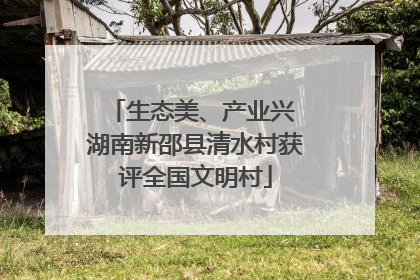 生态美、产业兴 湖南新邵县清水村获评全国文明村