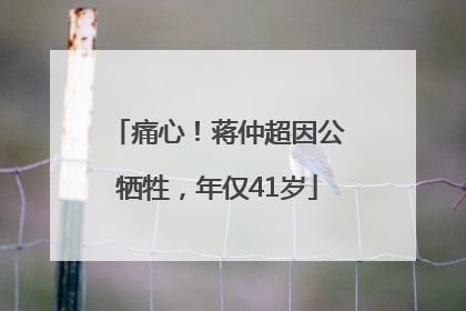 痛心！蒋仲超因公牺牲，年仅41岁