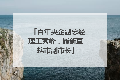 百年央企副总经理王秀峰，履新直辖市副市长