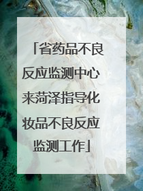 省药品不良反应监测中心来菏泽指导化妆品不良反应监测工作