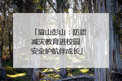 眉山彭山：防震减灾教育进校园 安全护航伴成长