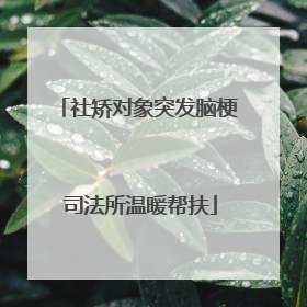 社矫对象突发脑梗 司法所温暖帮扶
