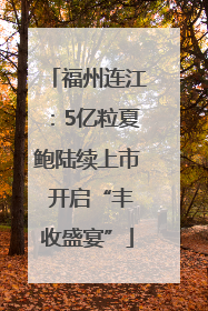 福州连江：5亿粒夏鲍陆续上市 开启“丰收盛宴”