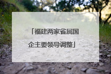 福建两家省属国企主要领导调整