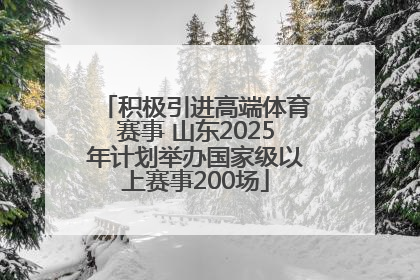 积极引进高端体育赛事 山东2025年计划举办国家级以上赛事200场