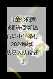 童心向党 成都东部新区石盘小学举行2024级新队员入队仪式