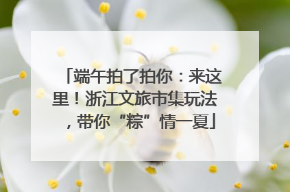 端午拍了拍你：来这里！浙江文旅市集玩法，带你“粽”情一夏