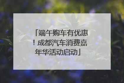 端午购车有优惠！成都汽车消费嘉年华活动启动