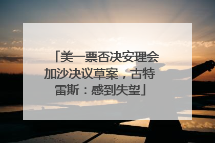 美一票否决安理会加沙决议草案，古特雷斯：感到失望