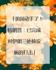 美国动手了！特朗普：已完成对伊朗三处核设施的打击
