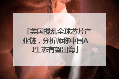 美国搅乱全球芯片产业链，分析师称中国AI生态有望出海