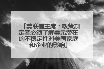 美联储主席：政策制定者必须了解美元潜在的不稳定性对美国家庭和企业的影响