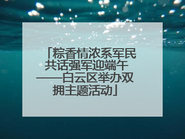 粽香情浓系军民 共话强军迎端午——白云区举办双拥主题活动