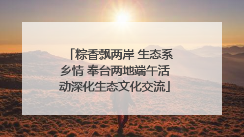 粽香飘两岸 生态系乡情 奉台两地端午活动深化生态文化交流