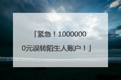 紧急！10000000元误转陌生人账户！