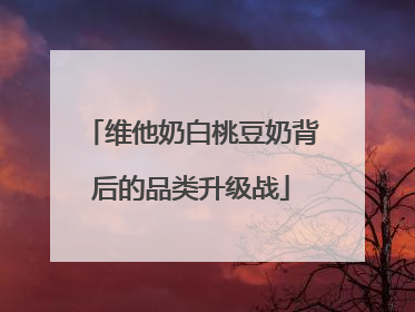 维他奶白桃豆奶背后的品类升级战