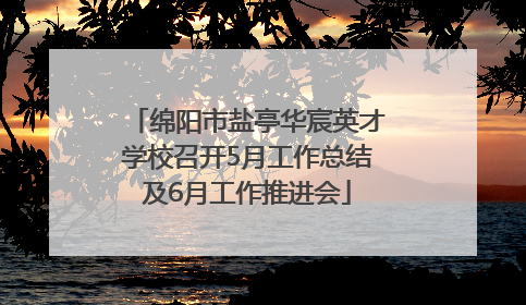 绵阳市盐亭华宸英才学校召开5月工作总结及6月工作推进会