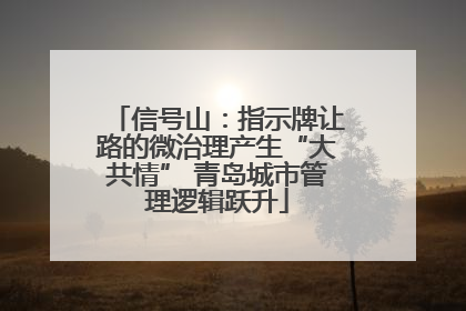 信号山：指示牌让路的微治理产生“大共情” 青岛城市管理逻辑跃升