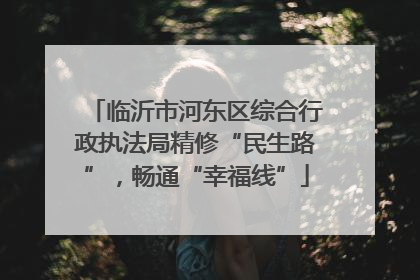 临沂市河东区综合行政执法局精修“民生路”，畅通“幸福线”