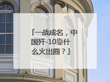 一战成名，中国歼-10靠什么火出圈？