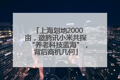 上海划地2000亩，邀腾讯小米共探“养老科技蓝海”，背后商机几何