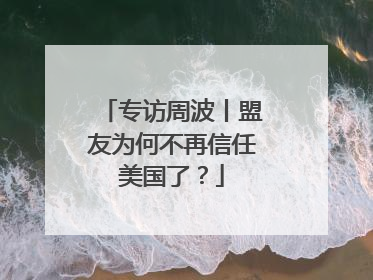 专访周波丨盟友为何不再信任美国了？