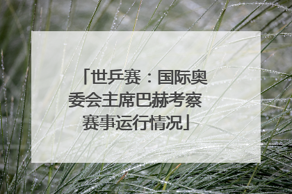 世乒赛：国际奥委会主席巴赫考察赛事运行情况