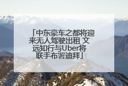 中东豪车之都将迎来无人驾驶出租 文远知行与Uber将联手布署迪拜