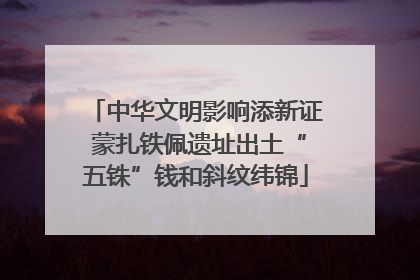 中华文明影响添新证 蒙扎铁佩遗址出土“五铢”钱和斜纹纬锦